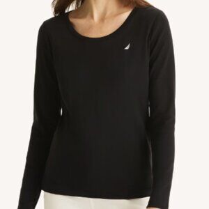 Share Nautica Women's Scoop-Neck Long-Sleeve T-Shirt Sz M NWT